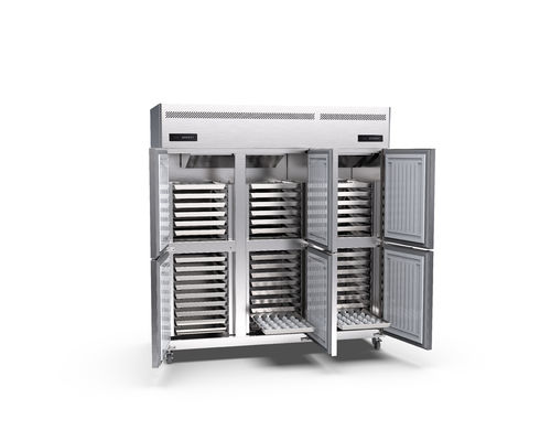 850w Duża komercyjna zamrażarka pionowa 45 tac 220v 6-drzwiowa zamrażarka pionowa