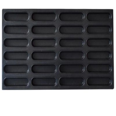 1,5 mm nieprzywierająca blacha do pieczenia bułek do hot dogów Czarna aluminiowa patelnia do bułek