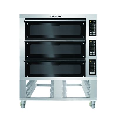 Yasur elektryczny 3-pokładowy 6-tacowy piekarnik na tacę 40X60cm, 11Kw do ciast chlebowych do pieczenia ciastek i pizzy
