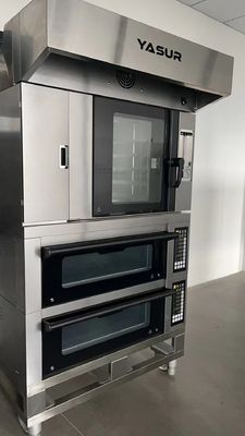 Konwencjonalny piec gazowy na gorące powietrze Yasur Pięć tac amerykańskich 18 &quot;X26&quot; Duński piec do chleba i ciasta 9,5 kW, z parą