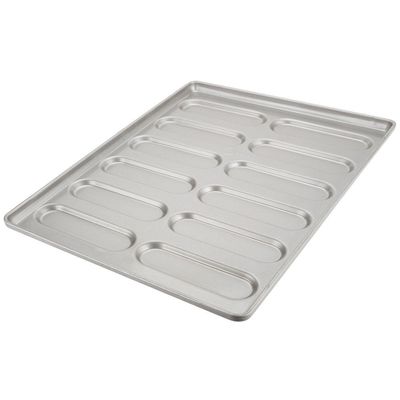 41055 Taca na bułeczki Hoagie z zaokrąglonymi końcami ze stali aluminiowanej glazurowanej