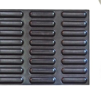 1,5 mm nieprzywierająca blacha do pieczenia bułek do hot dogów Czarna aluminiowa patelnia do bułek